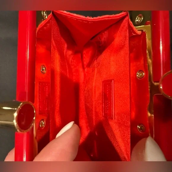 Miu Miu Red Glitter Kiss-lock snap Clutch/Coin Purse - Picture 7 of 16